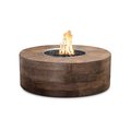 The Outdoor Plus 60 Round Seqouia Fire Pit, Wood Grain GFRC Concrete, Oak, Spark Ignition w/Flame Sense, Liquid Propane OPT-SEQ60LWFSEN-OAK-LP